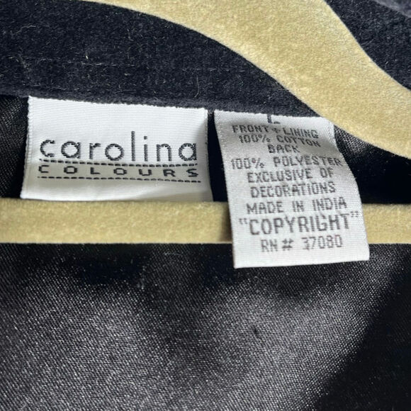 Vintage Carolina Colours Sz L 100% Cotton Tapestry Snowman Button Christmas Vest - Picture 4 of 5